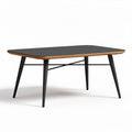 Rectangular coffee table with black surface wood accents and angled legs 120 x 70 x 75cm