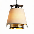 Modern pendant light with fabric shade and metal accents 30 x 30 x 40cm