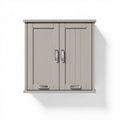 Wall mounted storage cabinet with double doors in light gray 60 x 30 x 60cm
