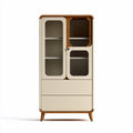 Wooden cabinet with glass doors for storage and display 60 x 40 x 150cm