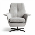 Contemporary accent chair with soft fabric upholstery and metal base