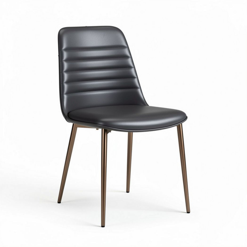 Modern dining chair with black upholstered seat and metal legs 45 x 45 x 85cm