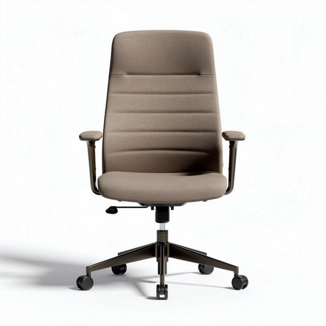 Office chair with ergonomic design in light brown fabric 50 x 60 x 110cm