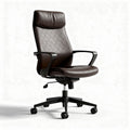 Leather executive office chair with adjustable height and swivel base